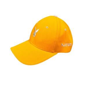 PLAYBOY CAP HAT YELLOW and WHITE  BUNNY  EMBROIDERED ONE SIZE
